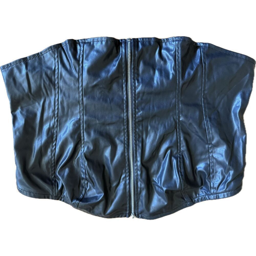 Divided Faux Leather Waist Cincher Corset Extra Wide Belt Women’s Size L